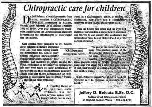 Jeffery Beleutz ad in Georgina Advocate Mar. 12, 1999