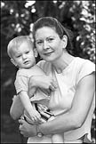 Frances Denoon and son Fraser